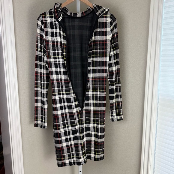 Alice + Olivia Delora Turtleneck Mini Dress in Freedom Plaid Black New Size 10 - Picture 10 of 15